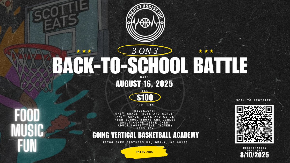 ProjAssistInc's tweet photo. ๐จ Our Back-to-School Battle is just 2 weeks away!
Weโre looking forward to an amazing day of giving back to the community while competing hard on the court ๐๐ช
Huge shout-out to all our sponsors, food vendors, and supporters for making this possible.
๐ฒ Get registered ASAP! https://t.co/IxcNyoQGZX