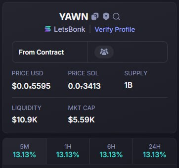 BernettaPr96393's tweet photo. Hey guys, $yawn just went from a kiddie pool to the deep end with that 16x gain—just watch out for the splash!

NEXT'CALL HERE https://t.co/fzhyqh5X6I ✅
CA: D3Kd49HH7jBugu8HJzyavwovreL64bryrzsaxAZbbonk https://t.co/cq9YkQw1kC