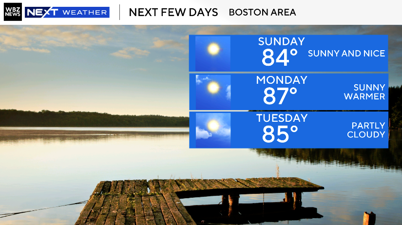 Lexie O'Connor (@lexieoconnorwx) on Twitter photo Great weather for our first weekend of August! Lots of sunshine and comfortable humidity both days. 70s Saturday, low to mid 80s Sunday. Warmer on Monday but looking like a dry, summer stretch ahead! Enjoy!😎☀️ <a href="/wbz/">WBZ | CBS News Boston</a> Great weather for our first weekend of August! Lots of sunshine and comfortable humidity both days. 70s Saturday, low to mid 80s Sunday. Warmer on Monday but looking like a dry, summer stretch ahead! Enjoy!😎☀️ <a href="/wbz/">WBZ | CBS News Boston</a>