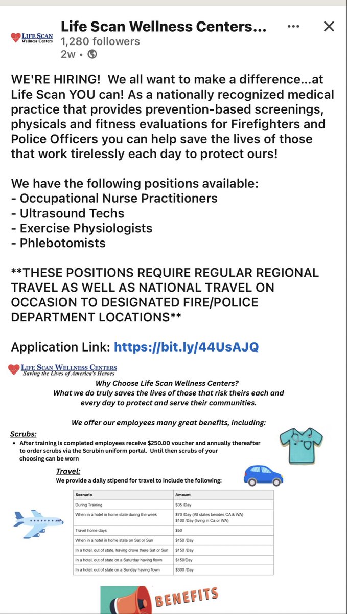 We're hiring <a href="/LifeScanSaves/">Life Scan Wellness</a> - working with America 🇺🇸 first responders - protecting them so they can protect us! <a href="/fireengineering/">Fire Engineering</a> <a href="/PIOMarkBrady/">Mark Brady</a> <a href="/RealBritaHorn/">🔥Brita Horn</a> <a href="/HazmatandRescue/">Hazmat and Rescue Training</a> <a href="/usfraorg/">USFRA.org</a> <a href="/DanKerrigan911/">Dan Kerrigan</a> <a href="/chiefnugent/">Mark Nugent</a> <a href="/AANP_NEWS/">AANP</a>