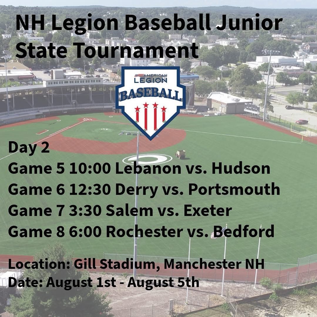 2025 Junior State Tournament Day 2 schedule.