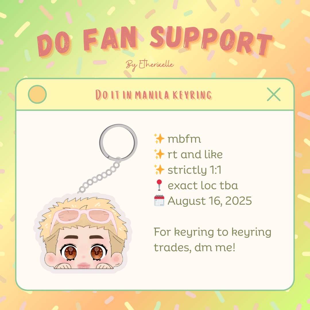 Rieββe β΄οΈ (@etherixelle) on Twitter photo DO IT IN MANILA freebie giveaway
KYUNGSOO fan support by <a href="/etherixelle/">Rieββe β΄οΈ</a>
β¨ mbfm
β¨ rt and like
β¨ strictly 1:1, super limited
π exact loc tba
ποΈ AUGUST 16, 2025
For keyring to keyring trades, dm me!
#DOITinManila #DOITinMNL #DoItManila #Do_It_In_Manila #DOIT_inMANILA #DOit2025 DO IT IN MANILA freebie giveaway
KYUNGSOO fan support by <a href="/etherixelle/">Rieββe β΄οΈ</a>
β¨ mbfm
β¨ rt and like
β¨ strictly 1:1, super limited
π exact loc tba
ποΈ AUGUST 16, 2025
For keyring to keyring trades, dm me!
#DOITinManila #DOITinMNL #DoItManila #Do_It_In_Manila #DOIT_inMANILA #DOit2025