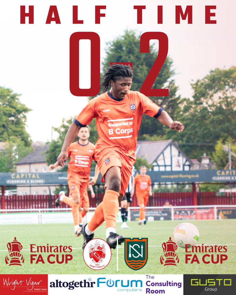 HALF TIME | A dominant first-half performance from The Highwaymen 💪

🟡 <a href="/GNG_Oadby/">GNG Oadby Town FC</a> 0-2 #TheHighwaymen 🟠

#EmiratesFACup #UpTheHighwaymen