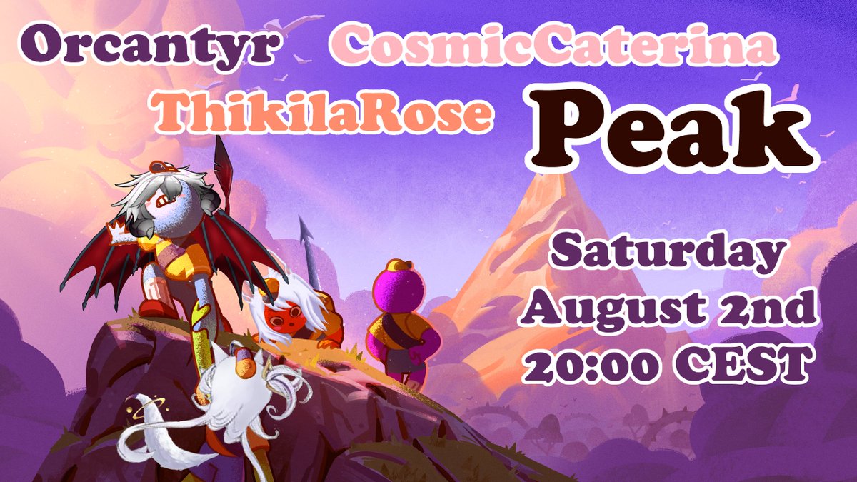 ITS HAPPENING TODAY! My first time PEAK gameplay and with banger collab! 
Together with <a href="/ThikilaRose/">Thikila Rose 😈❤️</a> and freshly debuted <a href="/CosmicCaterina/">Caterina</a> we gonna climb or fail miserably!
(they already are planning my demise)

Make sure to tune in at 20:00/8PM CEST TODAY
twitch.tv/orcantyr