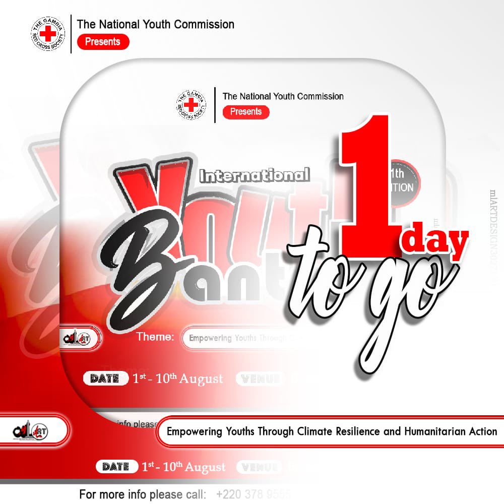 Lamincamar51233's tweet image. 🚨 JUST 24 HOURS TO GO! 🚨
The drumroll is deafening, the energy is rising, and the moment we&apos;ve all been waiting for is HERE! 🥁🔥

In just one more sleep, we set foot into the heart of youth excellence at the International Youth Bantaba 2025 – 11th Edition!

#GRCS