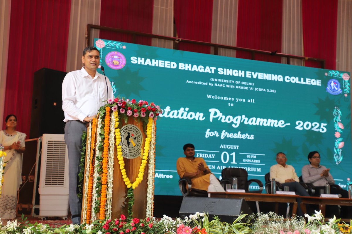 BhagatEvening's tweet photo. Orientation Day at Shaheed Bhagat Singh Evening College on August 1, 2025, was an inspiring start to the academic Session 2025-26.
#sbsec
#sbsce
@EduMinOfIndia @UnivofDelhi @ugc_india https://t.co/vEe8avBPbK