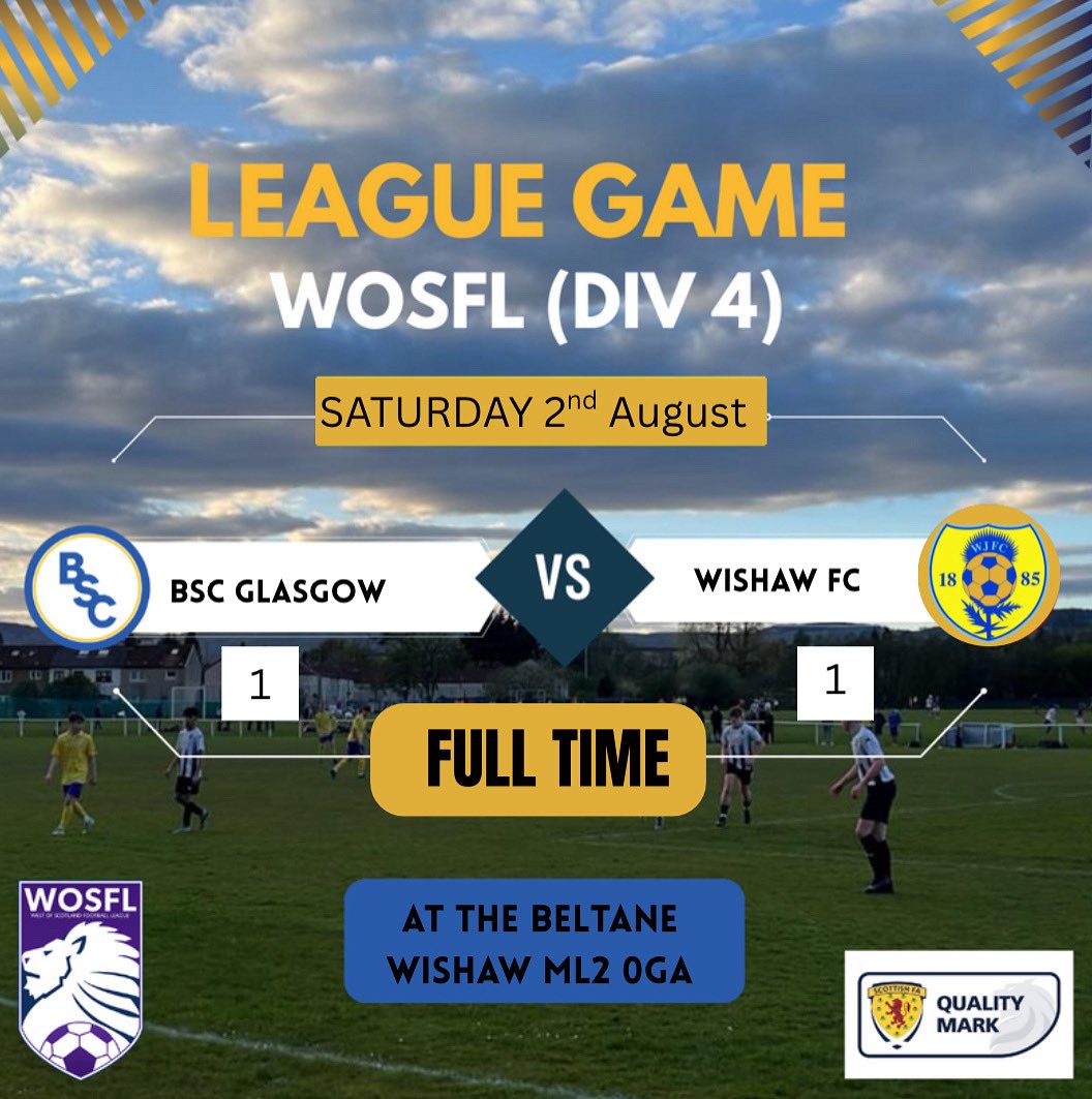 🔵⚪️ The match against Wishaw ends in a 1-1 draw and the points are split. Our boys still remain unbeaten this season 💪

Goalscorer - Raff Ardeleanu