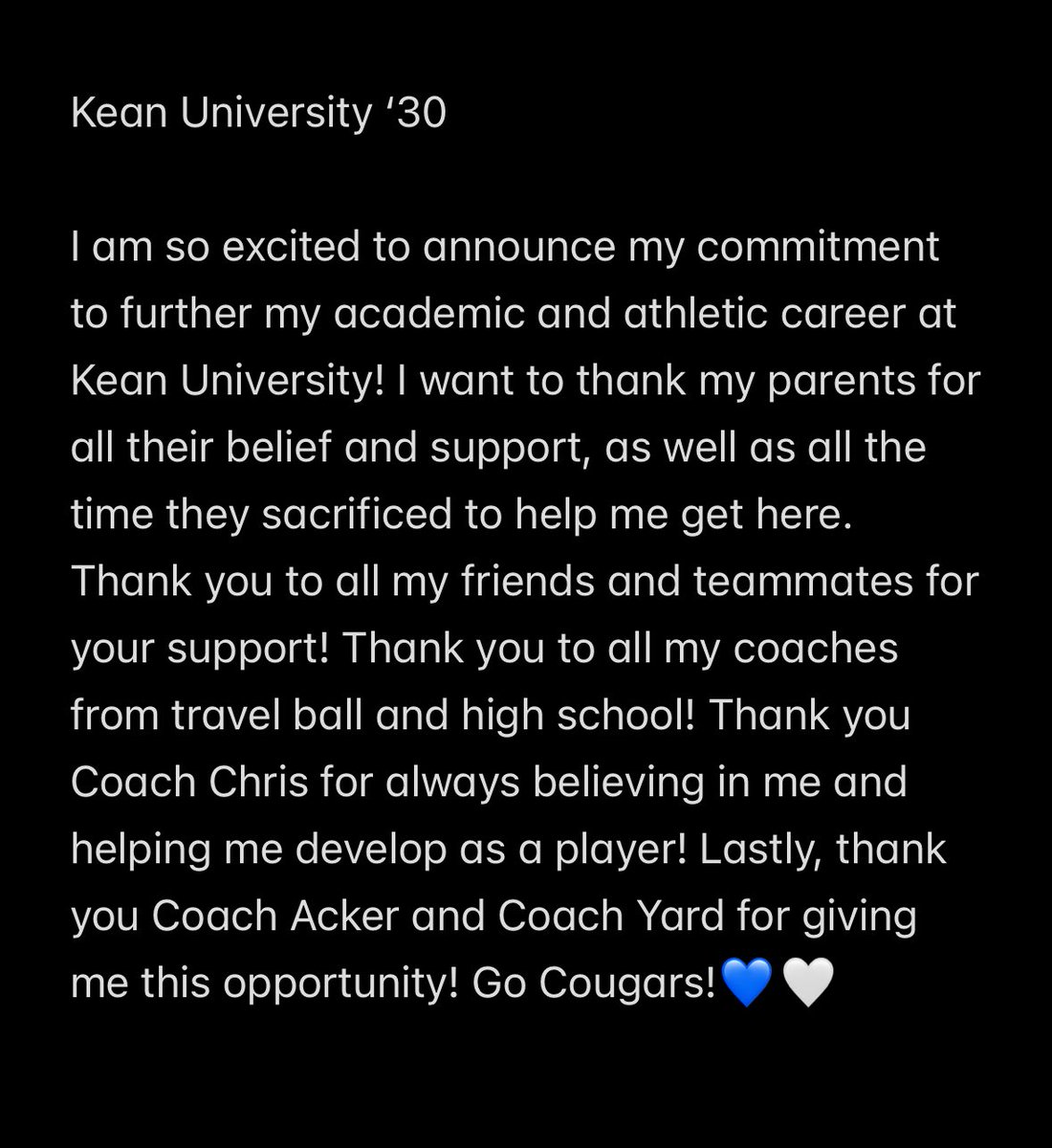 Ava Ritterman (@avaritterman26) on Twitter photo Kean University โ30๐๐ค Kean University โ30๐๐ค