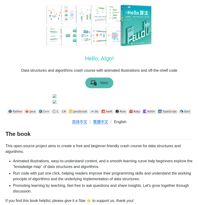 tom_doerr's tweet image. data structures and algorithms with animated guides and runnable code