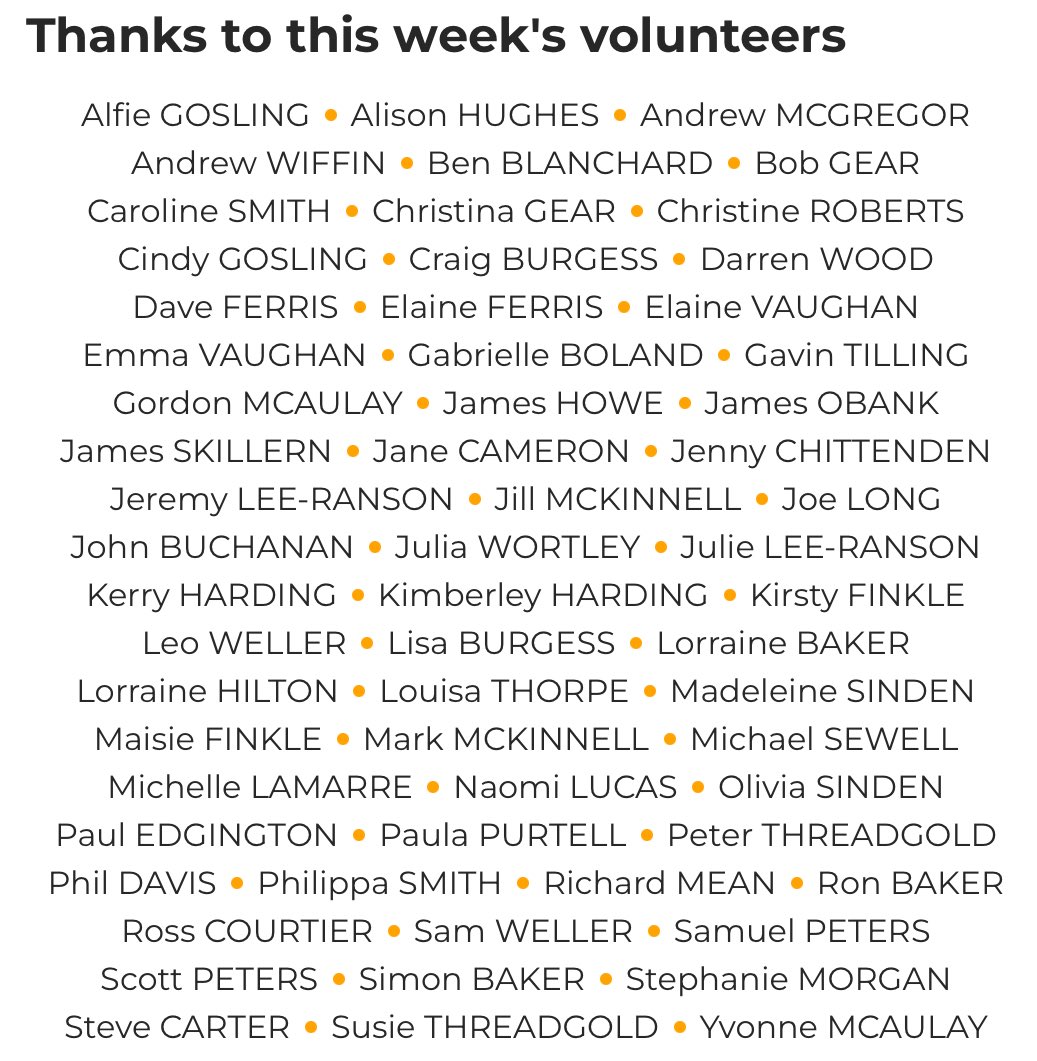 Thank you volunteers 👏