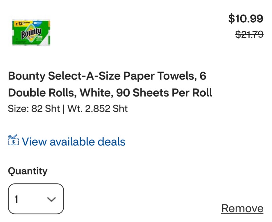 LordOfDiscounts's tweet photo. Bounty Select-A-Size Paper Towels, 6 Double Rolls, White, 90 Sheets Per Roll now $10.99 via CVS Pharmacy

✂️ Clip $1 Off Coupon

🔗 - https://t.co/SlYThvZY4r

#LRDeal | #AD https://t.co/pzmjcxhgrd