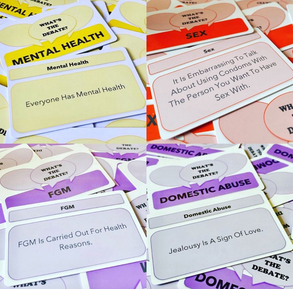 WhatsTheDebate's tweet photo. Our Statement Cards help young people;

💙Develop Life Skills
💙Learn About Safe Behaviour
💙Challenge social and cultural norms &amp; promote equal relationships

https://t.co/mRwKktWi6G

#RSHE #PSHE #TeacherResources #YouthWork #SocialCare https://t.co/aYO9ijd8Yo