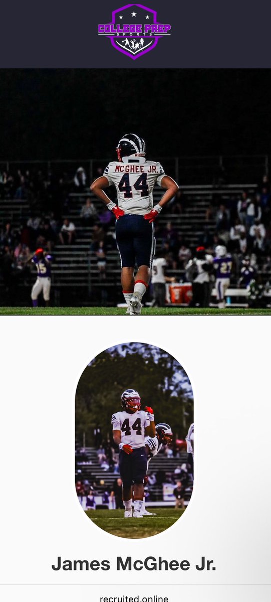 To All the college coaches who are interested in watching me play or need any of my information check out my college prep sports account with all my information and direct contact to me, my parents, or any of my coaches!

recruited.online/preview/688adf…