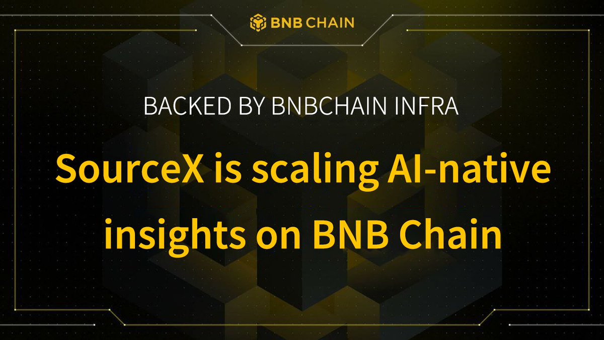 sourceX_off's tweet image. 🔶 𝗦𝗼𝘂𝗿𝗰𝗲𝗫 𝗶𝘀 𝗼𝗳𝗳𝗶𝗰𝗶𝗮𝗹𝗹𝘆 𝗯𝗮𝗰𝗸𝗲𝗱 𝗯𝘆 @BNBCHAIN 𝗶𝗻𝗳𝗿𝗮.🥳🎊

SourceX is scaling AI-native alpha across the chain — where insights meet execution, at speed.

Real-time, modular, unstoppable. Let’s build smarter together in the future! 🧠⚡️