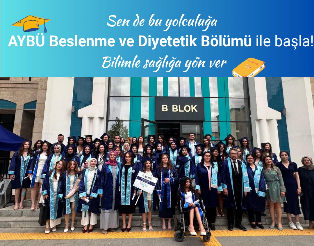 🎓 Sağlık bilimlerine ilgi duyan, geleceği beslenme ile şekillendirmek isteyen herkesi bu yolculuğa davet ediyoruz!
<a href="/ybuankara/">Ankara Yıldırım Beyazıt Üniversitesi</a> <a href="/AYBU_SAGBILFAK/">AYBÜ SAĞLIK BİLİMLERİ FAKÜLTESİ</a> <a href="/acengizkoseoglu/">Ali Cengiz Köseoğlu</a> <a href="/emrahakbas/">Emrah Akbaş</a> 
#aybü #üniversitemaybü #tercihimaybü #aybübeslenmevediyetetik