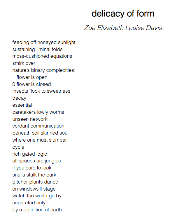 Zoë Davis (@meanerharker) on Twitter photo So pleased to have been picked for <a href="/mosspuppymag/">Moss Puppy Mag 🌿🐶 | OPEN FOR SUBS</a> and The Hyperbolic Review's colab 'The Hyper-Moss Theorem'. Please do go check out my poem below and also all the other talented writers who are featured in this issue thehyperbolicreview.com/issue-1-poems/… So pleased to have been picked for <a href="/mosspuppymag/">Moss Puppy Mag 🌿🐶 | OPEN FOR SUBS</a> and The Hyperbolic Review's colab 'The Hyper-Moss Theorem'. Please do go check out my poem below and also all the other talented writers who are featured in this issue thehyperbolicreview.com/issue-1-poems/…