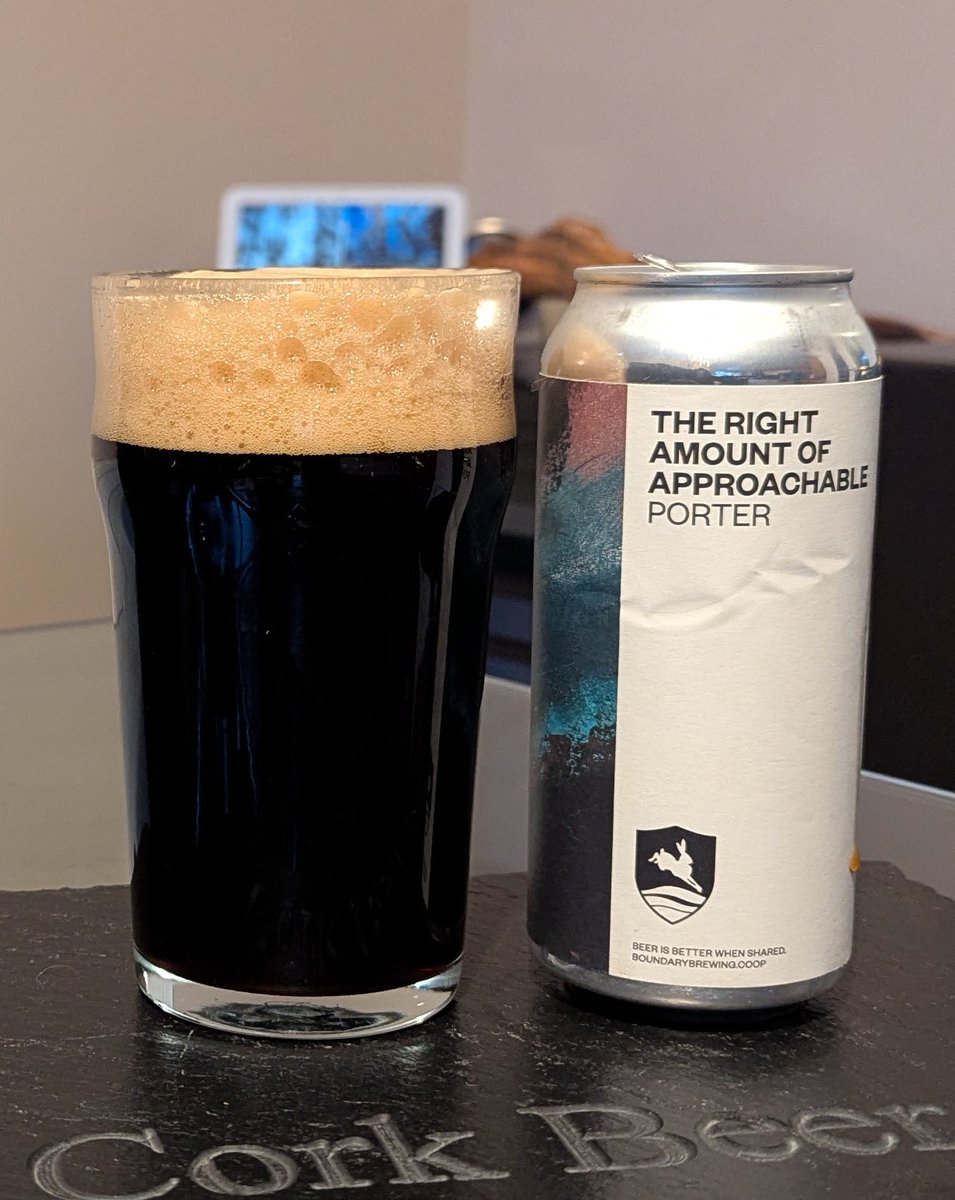 One for #Stouturday. <a href="/boundarybrewing/">Boundary Brewing</a> collab with <a href="/KinnegarBrewing/">Kinnegar Brewing</a>. The Right Amount of Approachable Porter. Cheers all.