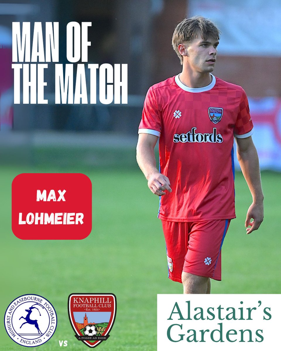 Man of the Match | Sponsored by Alistair’s Gardens: Max Lohmeier

Quietly ran the game from the base of midfield. Won his duels, controlled the tempo, and showed superb passing range to launch Knaphill’s attacks. Calm, composed, and everywhere.

<a href="/max_lohmeier04/">Max Lohmeier</a>