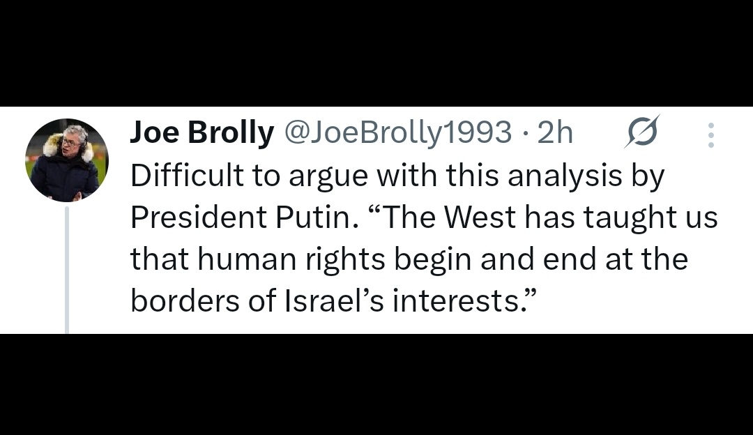 Joseph Umbrella used a fake quote attributed to a living Nazi &amp; genocidal Kremlin dictator, waging an imperialist war on the EU's border...to make a point today! That's where we're at folks with Irish tankies... 
Far left 🤝 Far right 🐎👞