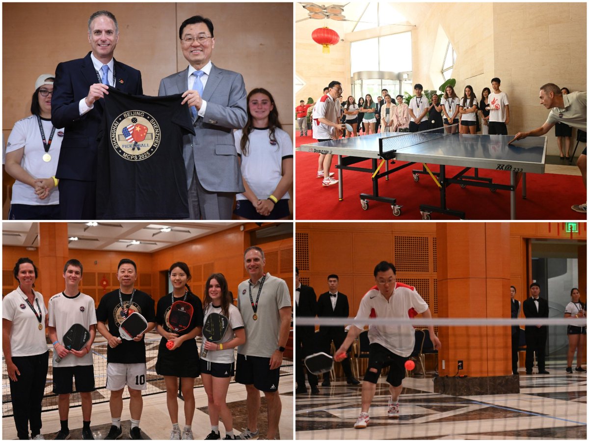 Over half a century ago, ping-pong diplomacy opened the door for exchanges between China and the US, an example of how the sincere hope of our two peoples helped our two countries break the ice. Today, pickleball has built a new bridge between us, witnessing how our peoples’