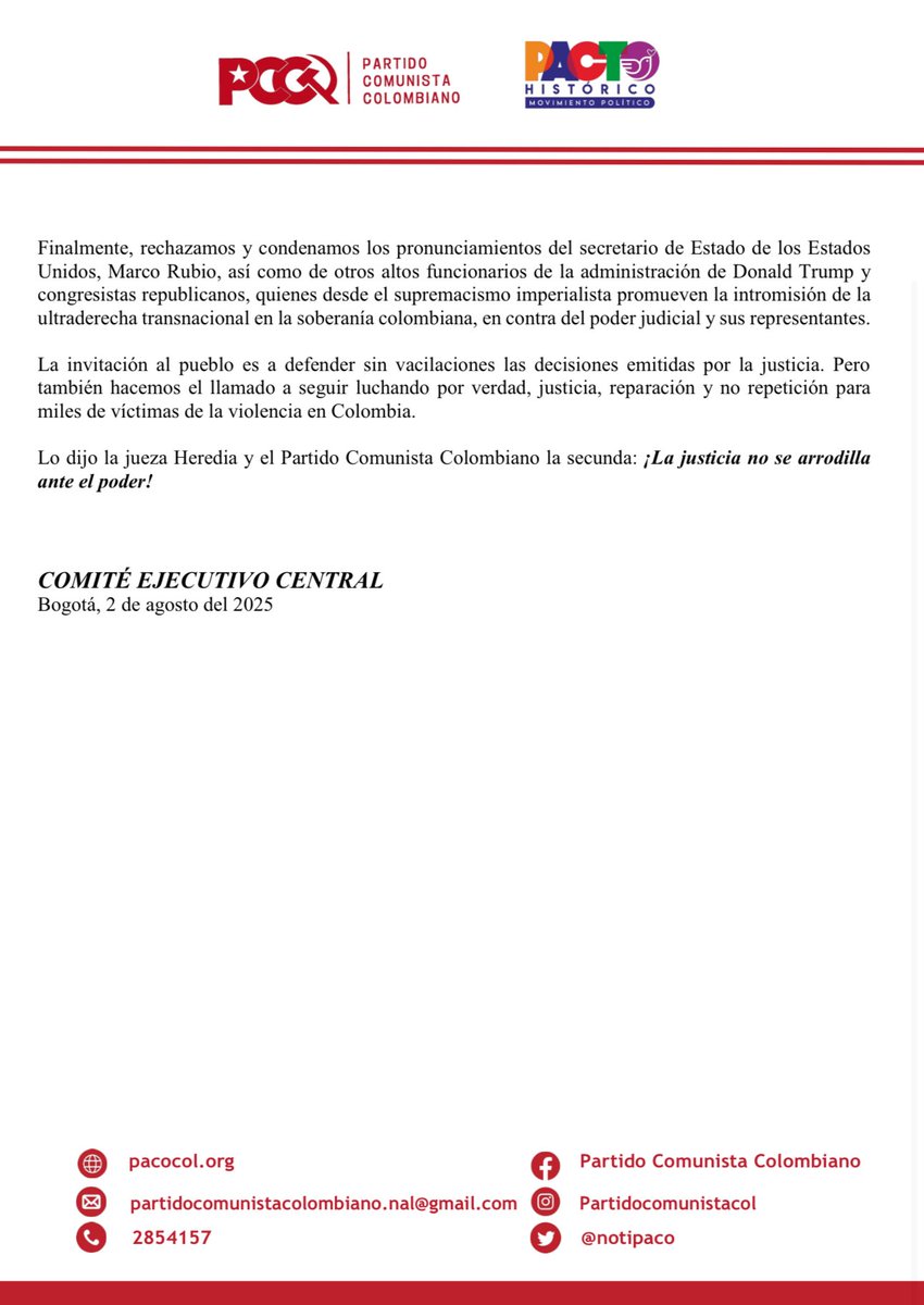 ¡Defender la justicia!
Después de un largo proceso judicial y de una batalla épica de las víctimas que buscaron la verdad, el expresidente Álvaro Uribe es condenado a 12 años de prisión por los delitos de soborno y fraude procesal.
¡La justicia no se arrodilla ante el poder!
