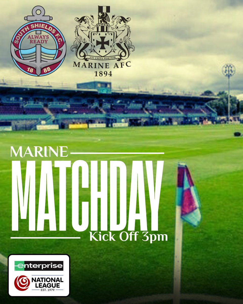🟢 It's MATCHDAY!

It's Bobby Grant's first competitive game managing the Mariners as we begin our second season in the National League North!

🆚 <a href="/SouthShieldsFC/">South Shields FC</a>
🏟️ 1st Cloud Arena
⏰ 3pm Kick Off
📱 Social Media Updates (No Comm)

#WeAreMarine