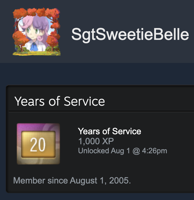 my <a href="/Steam/">Steam</a> account turned 20 yesterday