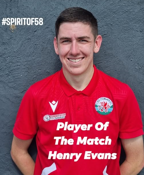 Today's Player Of The Match - Henry Evans - Well Played Henry
#spiritof58
#awaydays
#corwenfc