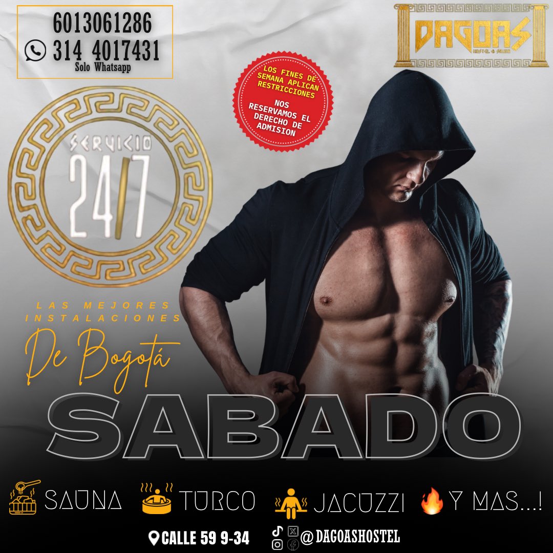 🥵 SÁBADO DE PODER EN DAGOAS
¿Plan? Te lo damos con sudor, calor… y placer.

¿Listo para encender el finde desde ya?

¿Pases de cortesías? ⁣⁣⁣
⁣⁣⁣⁣
✅DEBES SEGUIRNOS  y dar 💙+ 🔁 (retweet) a este tweet y TODOS nuestros posts