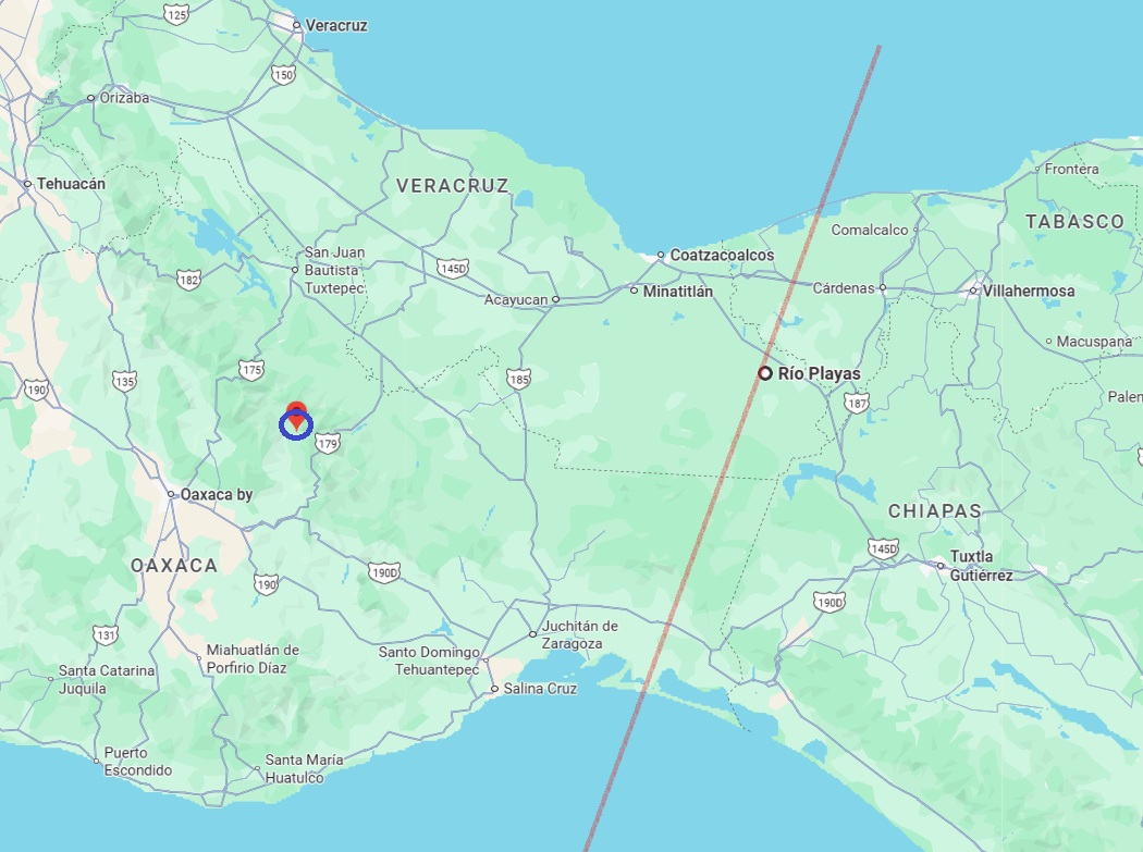 Magnitude 5.8 earthquake on August 2 has occurred at the spot shown here by a blue circle (Oaxaca, Mexico), around 160 km away from the prediction line (red line) valid for period from July 24 to August 2, 2025.

#astrology #earthquake #terremoto #Oaxaca