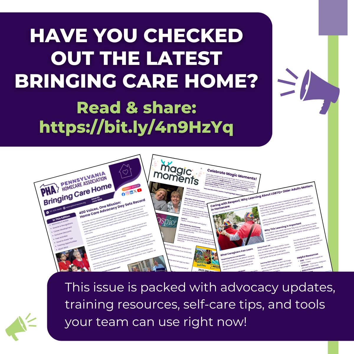 Have you checked out the latest issue of Bringing Care Home?

This issue is full of must-read content for home care professionals: 
- Advocacy updates that impact your agency 
- Training tools and resources 
- Practical wellness tips for your team 

🔗: bit.ly/4n9HzYq