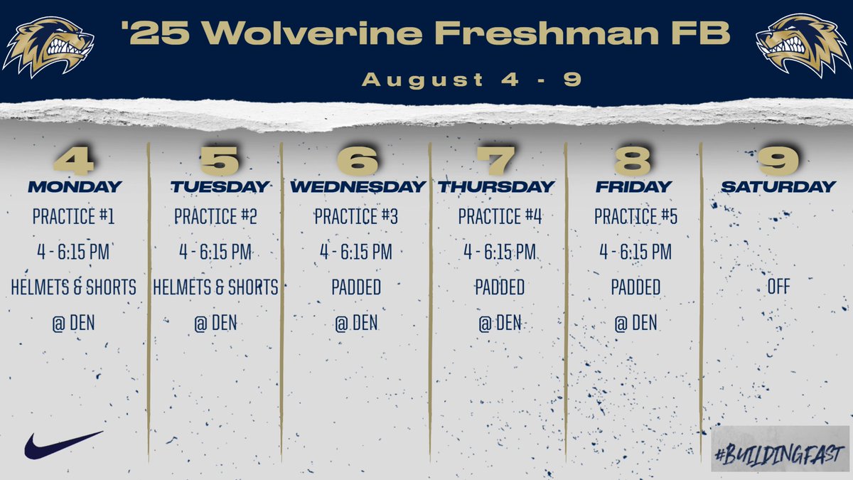 This week's schedule.