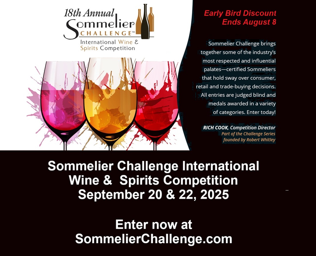 Reviews of Platinum Award winners at the Sommelier Challenge International Wine &amp;  Spirits Competition  will be published by WineReviewOnline.com and SpiritsReviewOnline.com

Enter now at SommelierChallenge.com
