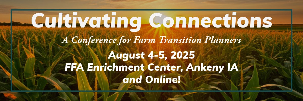 National Agricultural Law Center (@nataglaw) on Twitter photo 💥Registration Ending Soon! 💥
Farm transition planning is an important aspect of ensuring a farm continues to the next generation. The Cultivating Connections Conference on Aug. 4-5, hosted by our partner <a href="/CALT_IowaState/">Center for AgLaw&Tax</a> and co-sponsored by NALC, <a href="/USDA/">Dept. of Agriculture</a>'s @National_Ag_Library and 💥Registration Ending Soon! 💥
Farm transition planning is an important aspect of ensuring a farm continues to the next generation. The Cultivating Connections Conference on Aug. 4-5, hosted by our partner <a href="/CALT_IowaState/">Center for AgLaw&Tax</a> and co-sponsored by NALC, <a href="/USDA/">Dept. of Agriculture</a>'s @National_Ag_Library and
