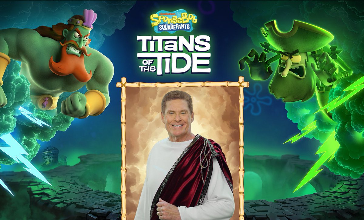 DavidHasselhoff's tweet image. I&apos;ve sung on the beach. I&apos;ve run in slow motion! Now I&apos;ve joined @THQNordic to announce #SpongeBob&apos;s ghostliest adventure yet: SpongeBob SquarePants: Titans of the Tide. You can pre-order the game here: thqn.net/4m47WOh