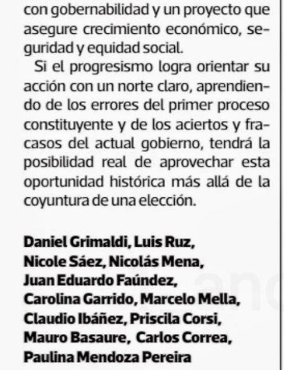 Daniel Grimaldi (@grimalditwit) on Twitter photo Si el progresismo aprende de sus errores podrá proyectarse en esta oportunidad histórica más allá de la coyuntura de una elección. Unidad y proyección: nuestra carta al director en <a href="/latercera/">La Tercera</a> junto a <a href="/ReydeNegras/">Carlos Correa Bau</a> <a href="/mellapolanco/">marcelo mella</a> <a href="/carolagarrido/">Carolina Garrido Silva 🌳💜</a> <a href="/Nimena/">Nicolás Mena Letelier</a> <a href="/jefaundez/">Juan Eduardo Faúndez M.</a> y varios más ! Si el progresismo aprende de sus errores podrá proyectarse en esta oportunidad histórica más allá de la coyuntura de una elección. Unidad y proyección: nuestra carta al director en <a href="/latercera/">La Tercera</a> junto a <a href="/ReydeNegras/">Carlos Correa Bau</a> <a href="/mellapolanco/">marcelo mella</a> <a href="/carolagarrido/">Carolina Garrido Silva 🌳💜</a> <a href="/Nimena/">Nicolás Mena Letelier</a> <a href="/jefaundez/">Juan Eduardo Faúndez M.</a> y varios más !