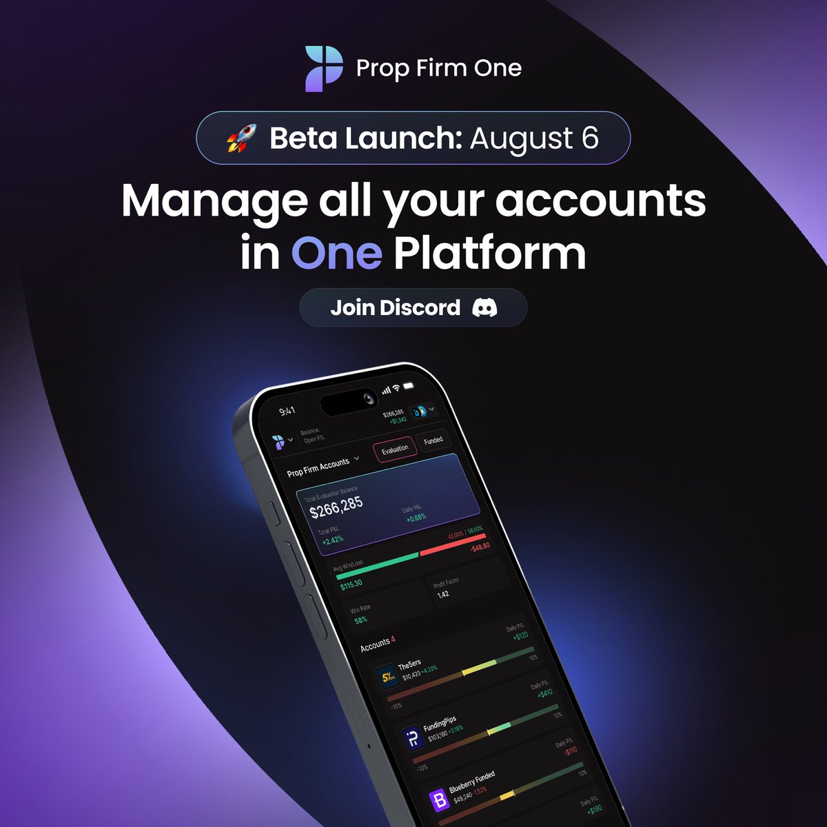 Minato💛 (@minato_mmxm) on Twitter photo What I’ve been talking about all this while? It’s finally launching.
<a href="/PropFirmOne/">Prop Firm One</a> goes live in beta on August 6th
A platform that lets you:
✅ Connect all your prop firm accounts
✅ Copy trades across them
✅ Auto-journal everything
And the best part?👇👇 What I’ve been talking about all this while? It’s finally launching.
<a href="/PropFirmOne/">Prop Firm One</a> goes live in beta on August 6th
A platform that lets you:
✅ Connect all your prop firm accounts
✅ Copy trades across them
✅ Auto-journal everything
And the best part?👇👇