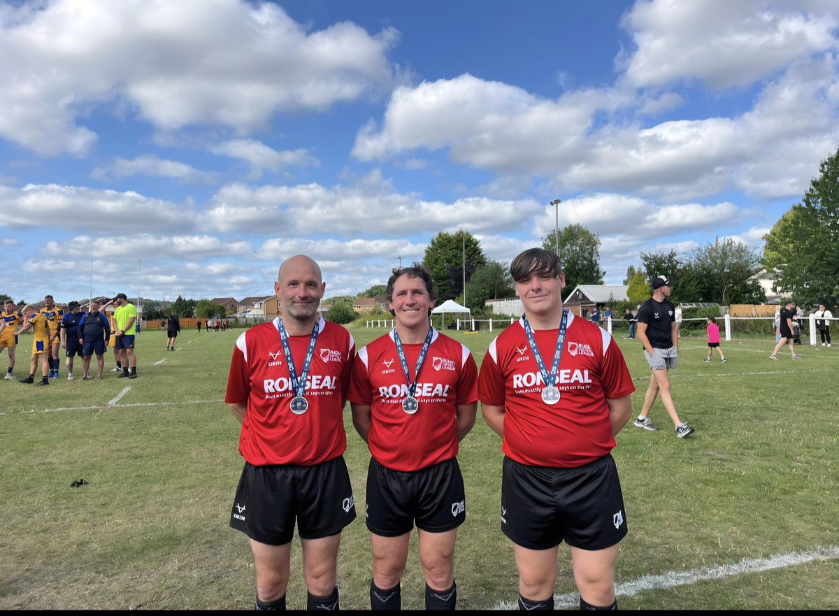 Congratulations to Member Lee Jones who was on on the Officiating Team for the NWML Cup Final at Haresfinch this afternoon, pictured with Ant Atherton(Wigan) and Harry Conroy(Warrington), been a great day today for the Society