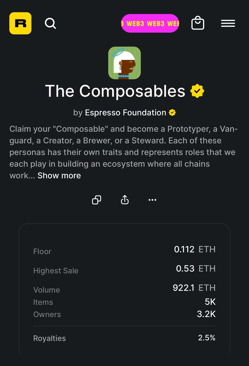 Oxadam🦍 (@niinoo37) on Twitter photo Highly believe now that the previous Composables snapshot was tied to the <a href="/EspressoSys/">Espresso ☕️</a> ICO sale on <a href="/KaitoAI/">Kaito AI 🌊</a> Right after the snapshot we saw big dump floor went from 0.2E down to 0.04E
Now The Floor is climbing again currently at 0.112E
Final snapshot might still be ahead
Hold Highly believe now that the previous Composables snapshot was tied to the <a href="/EspressoSys/">Espresso ☕️</a> ICO sale on <a href="/KaitoAI/">Kaito AI 🌊</a> Right after the snapshot we saw big dump floor went from 0.2E down to 0.04E
Now The Floor is climbing again currently at 0.112E
Final snapshot might still be ahead
Hold