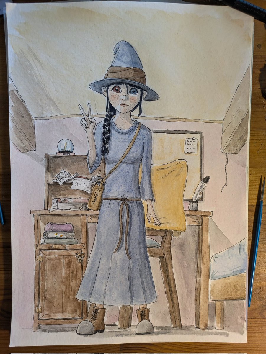 Un gros dessin de Yuki, le personnage du livre pour enfant que j'écris. 

#aquarelle #dessin