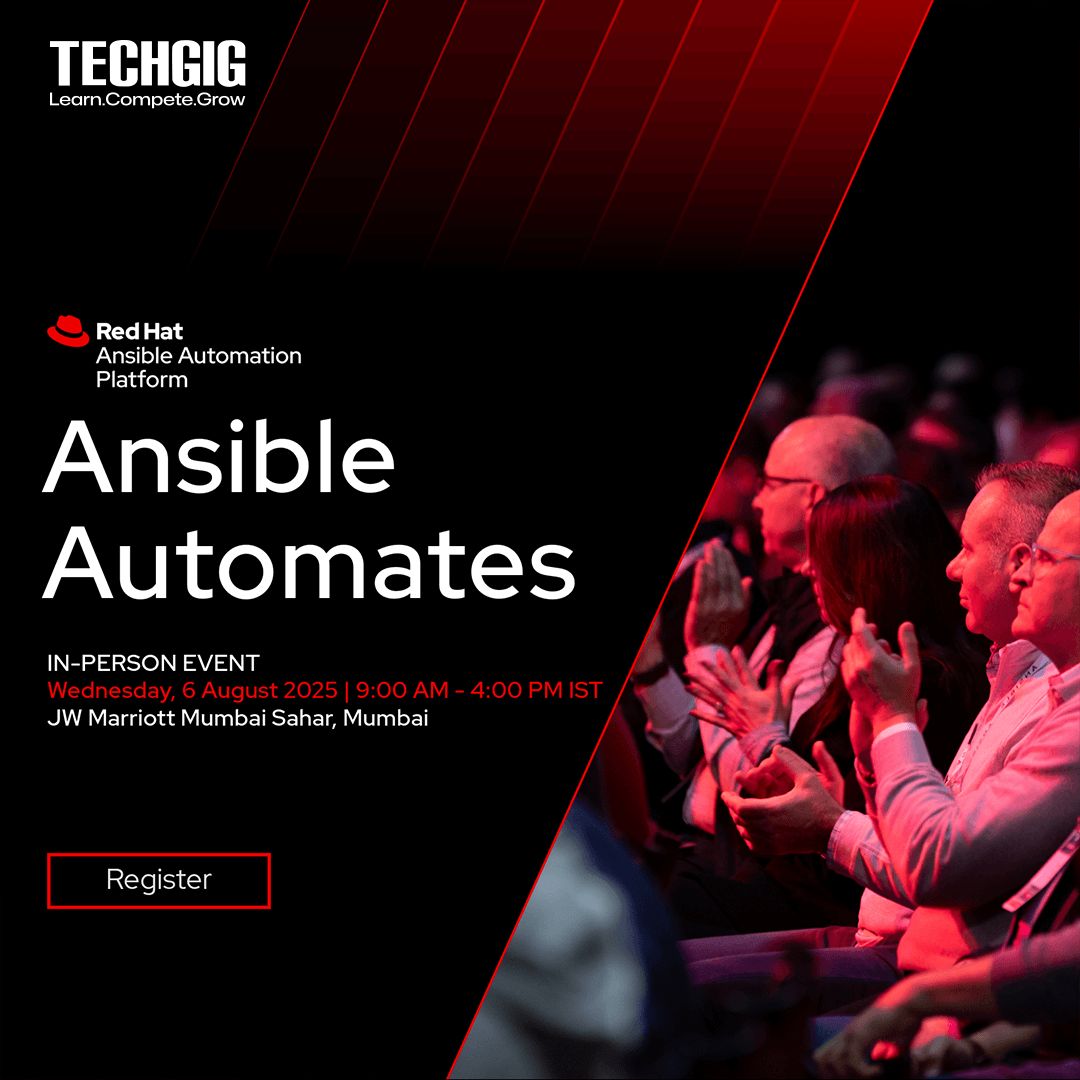 Ready to unlock enterprise automation at scale?

Join us at Ansible Automates — an exclusive in-person event by Red Hat that dives deep into the power of Red Hat Ansible Automation Platform.

📍 JW Marriott, Mumbai
🗓️ Wednesday, 6 August 2025 | ⏰ 9:00 AM – 4:00 PM IST

Network