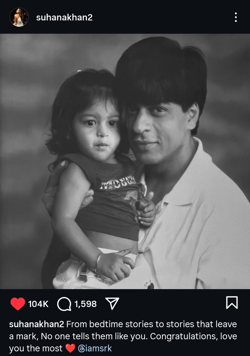 Shah Rukh Khan Universe Fan Club (@srkuniverse) on Twitter photo A father. A storyteller. A legend!
KING's biggest fan is right at home, his Princess! Suhana Khan’s post congratulating SRK for the National Award is pure Love! ♥️
KING KHAN NATIONAL AWARDEE
<a href="/iamsrk/">Shah Rukh Khan</a>
#ShahRukhKhan #KING #NationalFilmAwards #NationalAwards #SRK #KingKhan A father. A storyteller. A legend!
KING's biggest fan is right at home, his Princess! Suhana Khan’s post congratulating SRK for the National Award is pure Love! ♥️
KING KHAN NATIONAL AWARDEE
<a href="/iamsrk/">Shah Rukh Khan</a>
#ShahRukhKhan #KING #NationalFilmAwards #NationalAwards #SRK #KingKhan