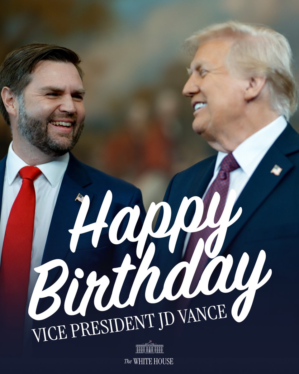 Happy Birthday to the Vice President of the United States, JD Vance! 🇺🇸🇺🇸
