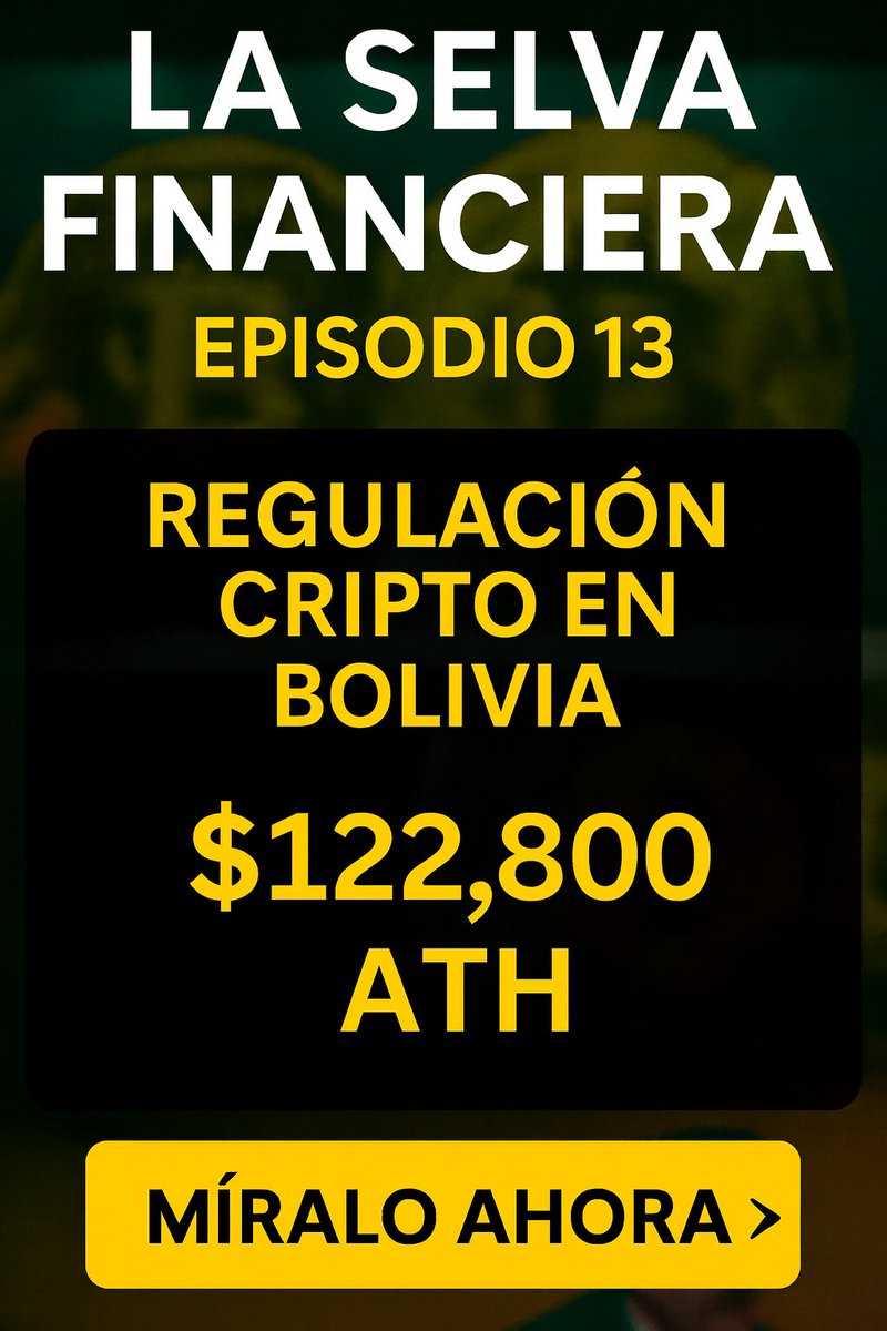📺 ¿Lo viste?, te lo recomiendo 👇
📊 Julio 2025 marcó récords cripto y Bolivia lanzó su 1ra regulación.
🔸 BTC $122.800 ATH  
🔸 JPMorgan acepta BTC/ETH como garantía  
🔸 Bolivia supera $430M en volumen cripto
🎙️facebook.com/share/p/1FRFJs…
#Bitcoin #Criptomonedas #USDT #Economy