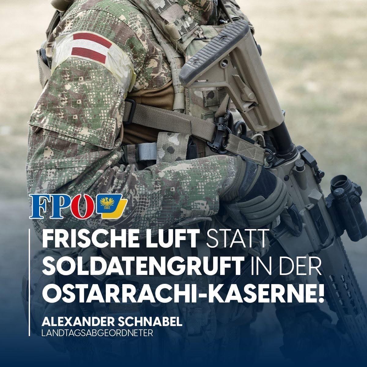 Für welche Armee macht sich die FPÖ stark, wenn sie nicht mal weiß, wie unsere Soldaten aussehen?

1. Das ist keine Uniform des Bundesheeres

2. Das ist kein Gewehr, das beim Bundesheer verwendet wird

3. Der Abgeordnete weiß offenbar nicht, wie die Kaserne heißt (falsch