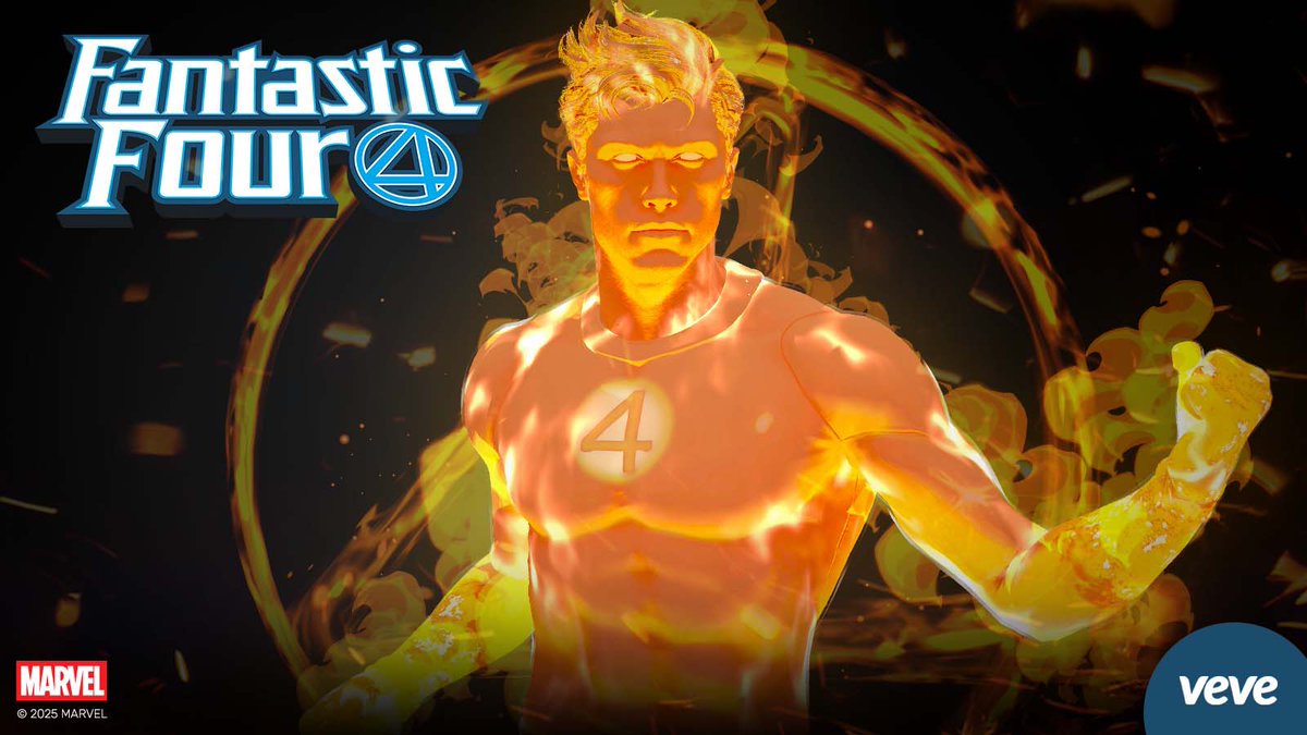 🔥 🔥  Flame On! Johnny Storm blazes onto VeVe! 🔥 🔥 

Blazing through the skies with unstoppable energy, Johnny Storm is the heart of the Fantastic Four and the embodiment of fire itself.

This series of animated 3D digital collectibles brings the heat with iconic suits,
