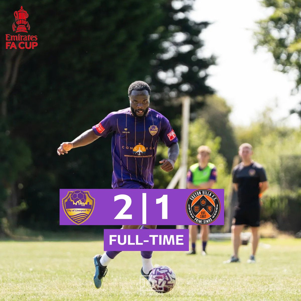 Full-Time City of Liverpool 2-1 Euxton Villa

⚽️ Hough
⚽️ Kanga

🟣🟡
#upthepurps