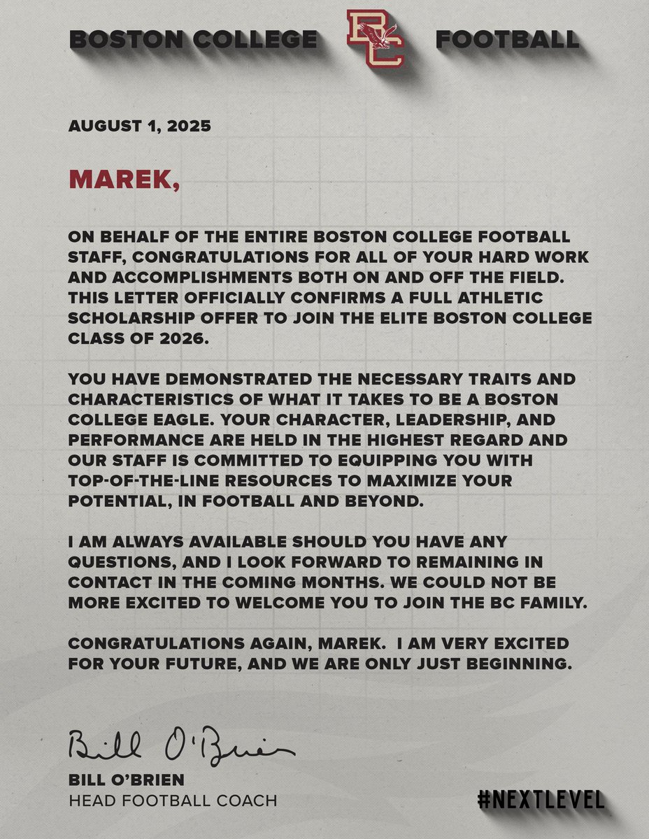 Marek Jin (@marekjin) on Twitter photo Truly a dream come true!!! ๐ฆ
#forboston
<a href="/BCFootball/">Boston College Football</a>
<a href="/Coach_Applebaum/">Matt Applebaum</a>
<a href="/Coach_JDiBiaso/">Jonathan DiBiaso</a>
<a href="/PEAFootball/">ExeterFootball</a>
<a href="/CoachV1781/">Coach Voulgaris</a> Truly a dream come true!!! ๐ฆ
#forboston
<a href="/BCFootball/">Boston College Football</a>
<a href="/Coach_Applebaum/">Matt Applebaum</a>
<a href="/Coach_JDiBiaso/">Jonathan DiBiaso</a>
<a href="/PEAFootball/">ExeterFootball</a>
<a href="/CoachV1781/">Coach Voulgaris</a>