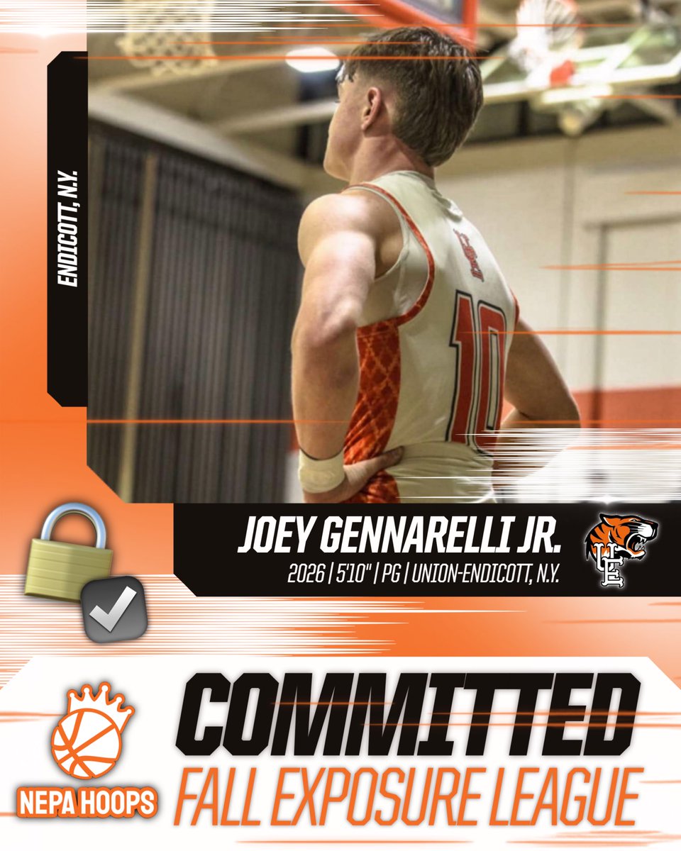 NEPA Hoops (@nepahoops) on Twitter photo 🔒 2026 5’10” PG Joey Gennarelli Jr.
Union-Endicott (NY)
Officially LOCKED IN for the NEPA Hoops Fall Exposure League at Riverfront Sports in Scranton!
#NEPAHoops 🤝 #FallExposureLeague <a href="/jgennarelli2026/">Joey Gennarelli Jr</a> <a href="/UECSDTigers/">UECSD Tigers</a> <a href="/UE__Basketball/">Union-Endicott Boys Basketball</a> 🔒 2026 5’10” PG Joey Gennarelli Jr.
Union-Endicott (NY)
Officially LOCKED IN for the NEPA Hoops Fall Exposure League at Riverfront Sports in Scranton!
#NEPAHoops 🤝 #FallExposureLeague <a href="/jgennarelli2026/">Joey Gennarelli Jr</a> <a href="/UECSDTigers/">UECSD Tigers</a> <a href="/UE__Basketball/">Union-Endicott Boys Basketball</a>