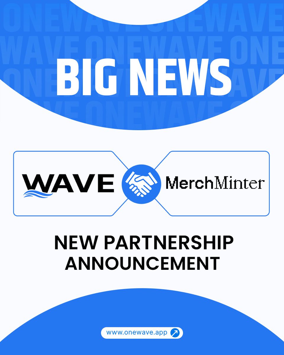 OneWave 🤝 @MerchMinter

Crypto merch, simplified.
No stores. No inventory. Just plug &amp; play.
OneWave now partners with MerchMinter to help creators, DAOs &amp; communities monetize in style—powered by Amazon.

🌊 onewave.app  |  👕 merchminter.com